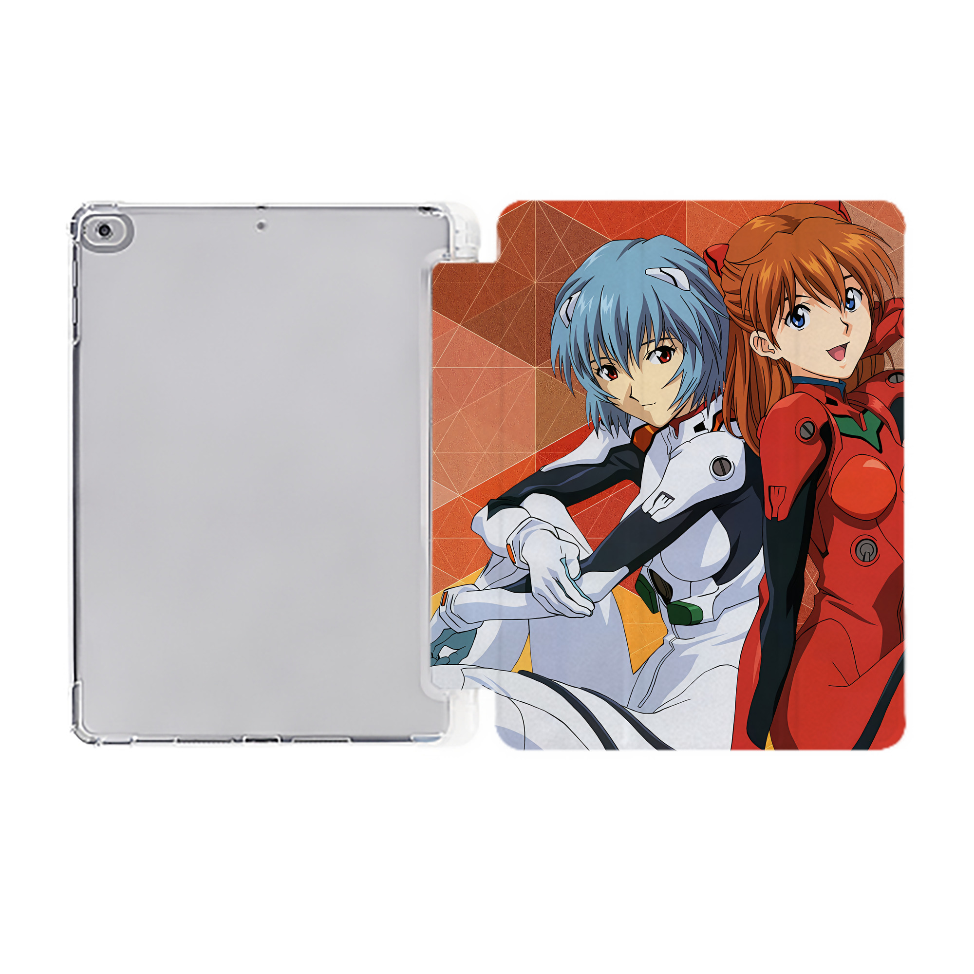 （画像用） EVA 新世紀エヴァンゲリオン IPad ケース ペン収納付き 三つ折りスタンド PUレザー×シリコン 対応機種9.5/10.5/10.9インチ
